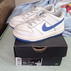 Nike Kids' White and Blue Sneakers